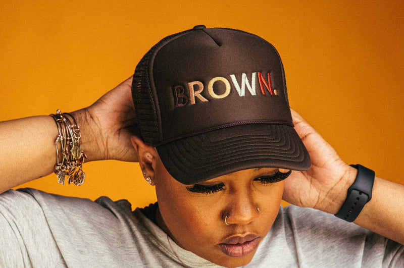 Brown. Signature Collection Trucker Hat